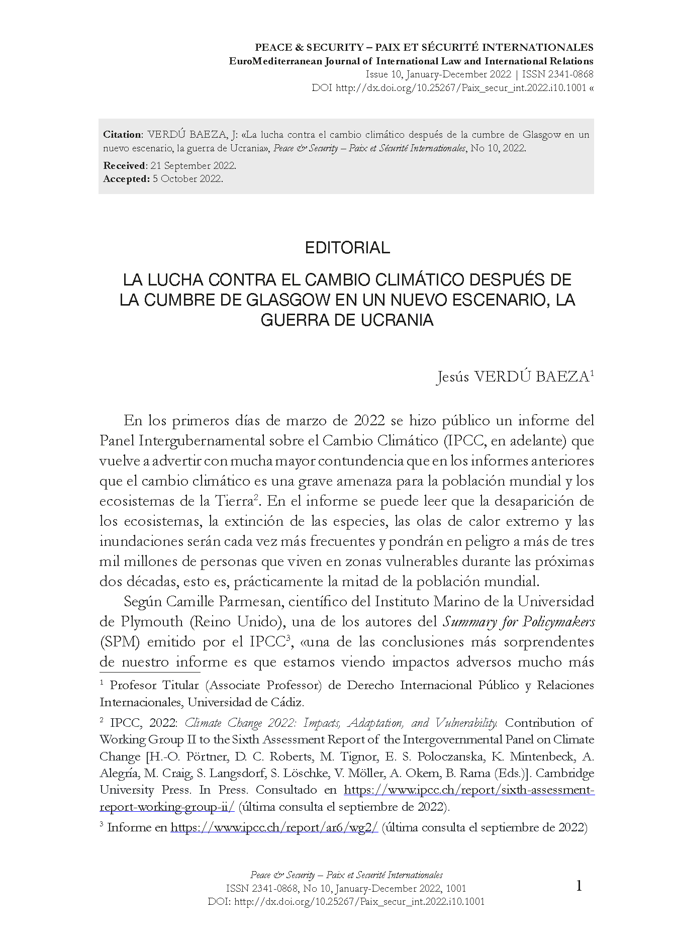 La lucha contra el cambio climático después de la cumbre de Glasgow en un  nuevo escenario, la guerra de Ucrania